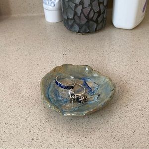 Geode ring dish seashell shaped